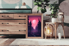 Pink Pine Forest Wall Art