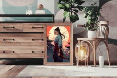 Anime Style Portrait of Traditional Japanese's Samurai Character Anime Wall Art - beink online art store