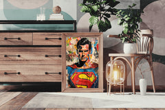 Painting of Superman Premium Wall Art