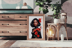 Lady in Beauty and flower Wall Art - beink online art store