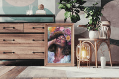 Elegant African Woman Canvas  Wall Art