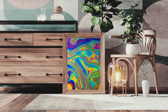 Multicolor Oil Paint Fluid Abstract Wall Art