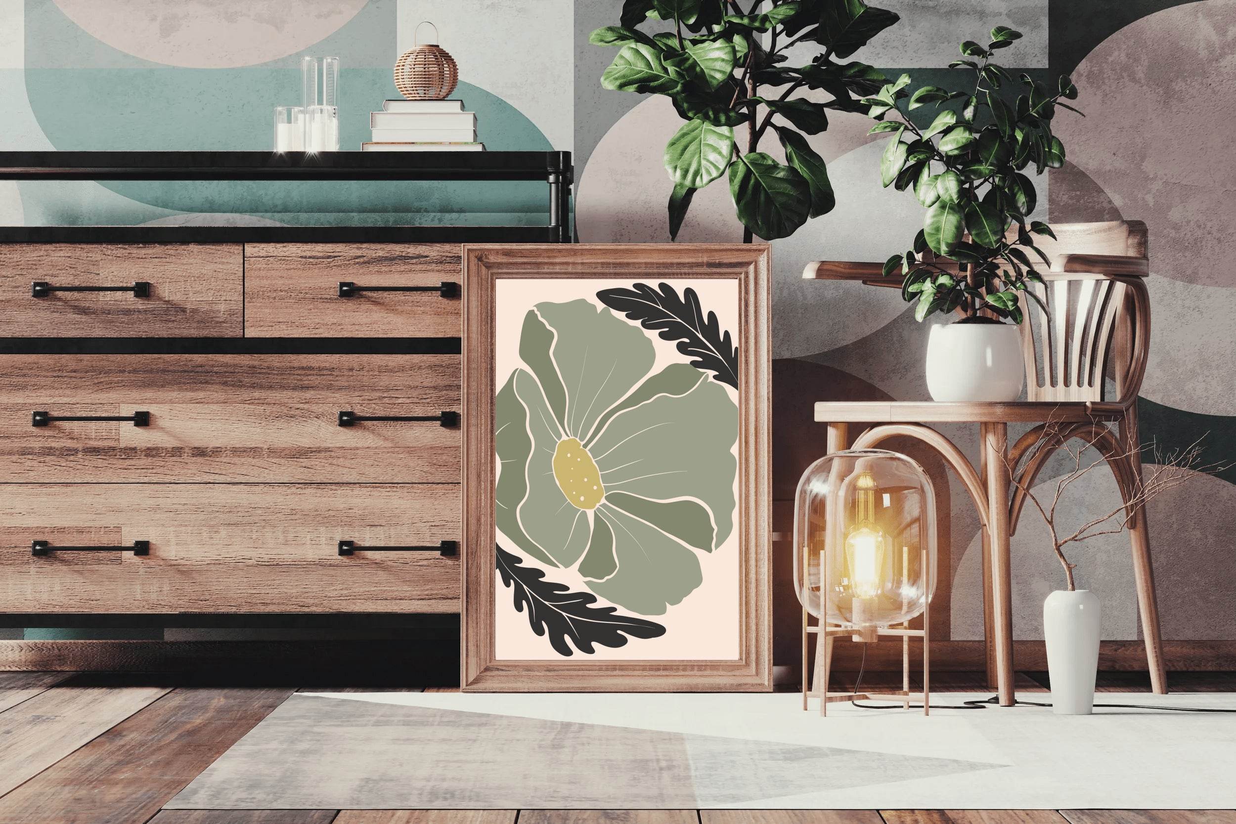 Giant Ivy Flower Painting Wall Art - beink online art store