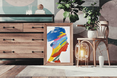 Color Portrait Of A Human Head Wall Art