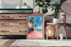 Watercolor Painting Of The Beach Wall Art