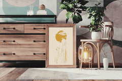 Golden Silhouette of a Women Wall Art