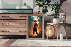 Monkey D. Luffy in Jungle  Anime Wall  Art