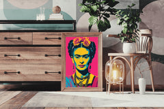 Frida Kahlo Pink Pop Art  Wall Art