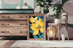 Golden Bloom Modern Wall Art