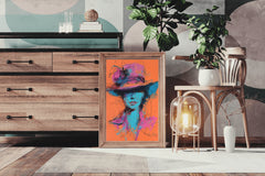 Painting Of A Woman With A Brimmed Hat Wall Art