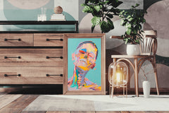 Colorful Face With Brush Strokes Wall Art