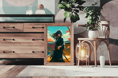 Anime Style Portrait of Traditional Japanese's Samurai Character Anime Wall  Art