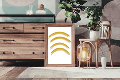 Yellow Semicircle Lines Wall Art