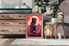 Samurai In Blossoms Anime Wall Art - beink online art store