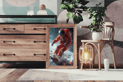 astronaut in an orange space suit Wall Art - beink online art store