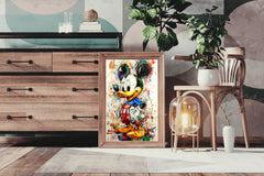 Colorful Mickey  with Oil Paint Wall Art