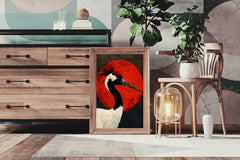 Black and Red Crane Wall Art