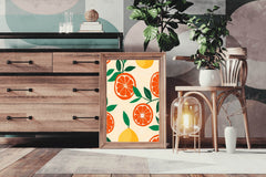 Drawing Of a Cut Orange Wall Art - beink online art store