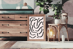 Black Spiral Lines Wall Art