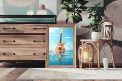 Guitar Drowned In Water Wall Art