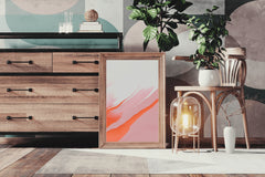 Orange and Pink Background Abstract Wall Art