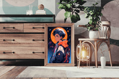 Anime Boy with Backpack Wall  Art