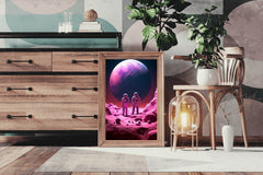 astronauts on a purple planet Wall Art - beink online art store