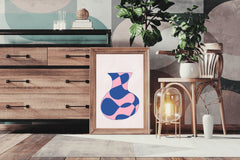 Pink And Blue Vase Wall Art