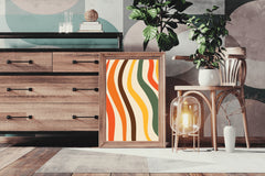 Painting Colored Wavy Lines Wall Art