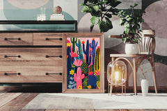 Colorful Cactus Garden Wall Art