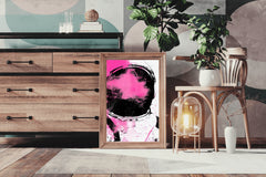 Astronaut Pink Minimalist Modern Abstract Wall Art