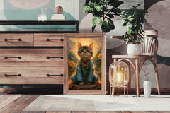 Cat Wearing Coat Animal Wall Art