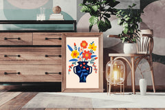 Painting Of a Clay Pot With Summer Flowers Art - beink online art store