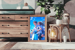 Couple On Bike Anime  Wall Art