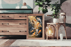 Realistic Koi Fish Painting Wall Art