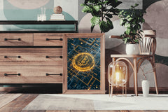 Digital Bitcoin Golden Logo Wall Art