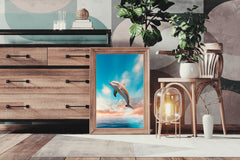 Fantsy Dolphin Jumping Out of Water Wall Art