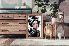 Lady with Feather Clothes Wall Art - beink online art store