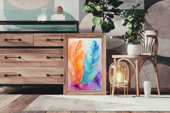 Painting Colored Feathers Wall Art