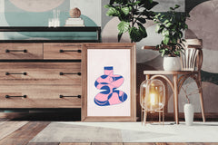 Pink Patterned Vase Wall Art