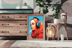 Modern Anime Hijab Girl  Wall  Art