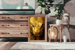 Golden Anaconda Snake Wall Art