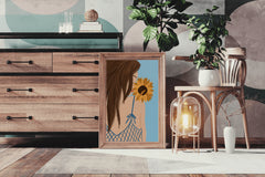 Girl With a Sunflower Wall Art