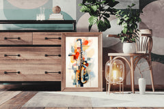 Violin Watercolor Painting Wall Art