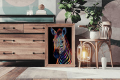 Painting of Zebra Face Animal Wall Art