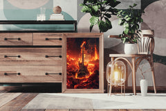 Fiery Rock Guitar Wall Art