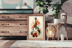 Guitar With Graphic Design Wall Art