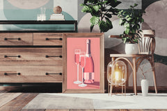 Pink Champagne Wall Art