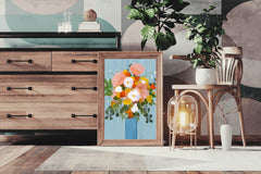 Painting Beautiful Flowers in A Vase Wall Art