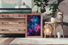 Galactic Rock Guitar Wall Art